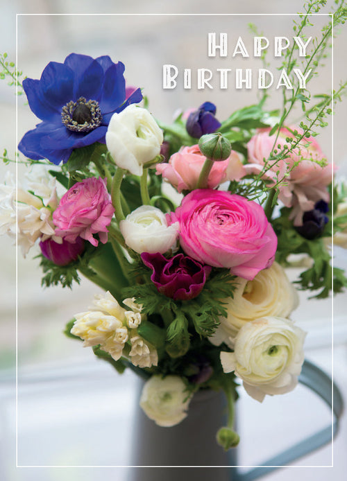 Birthday Card - Ranuncula And Anemones  (Order in 6)