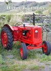 Birthday Card - Red Nuffield Tractor  (Order in 6)
