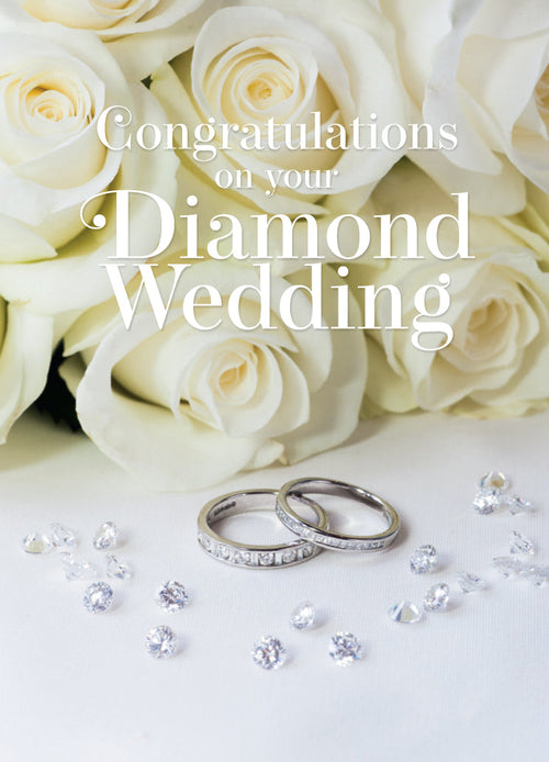 Diamond Anniversary Card - Rings And Diamonds  (Order in 6)