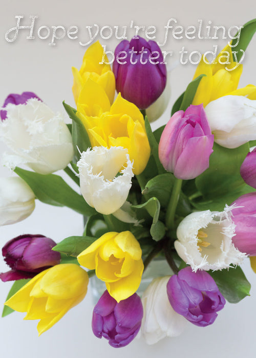 Get Well Card - Tulip Bouquet  (Order in 6)