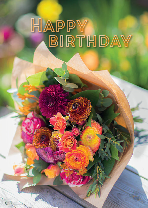 Birthday Card - Bright Bouquet  (Order in 6)