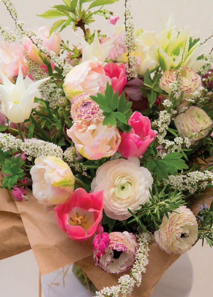 Blank Card - Ranunculus and Tulip Bouquet  (Order in 6)