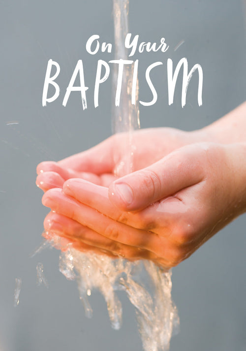 Baptism Card - Water On Hands  (Order in 6)