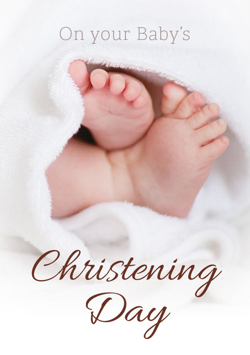 Christening Card - Baby's Feet  (Order in 6)