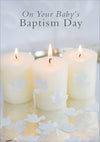 Baby Baptism Card - Candles/Paper Doves  (Order in 6)