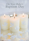 Baby Baptism Card - Candles/Paper Doves  (Order in 6)