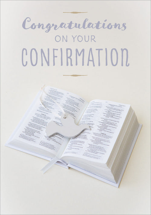 Confirmation Card - Dove on Bible  (Order in 6)