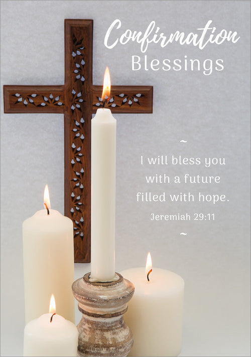 Confirmation Card - Candles and Cross  (Order in 6)