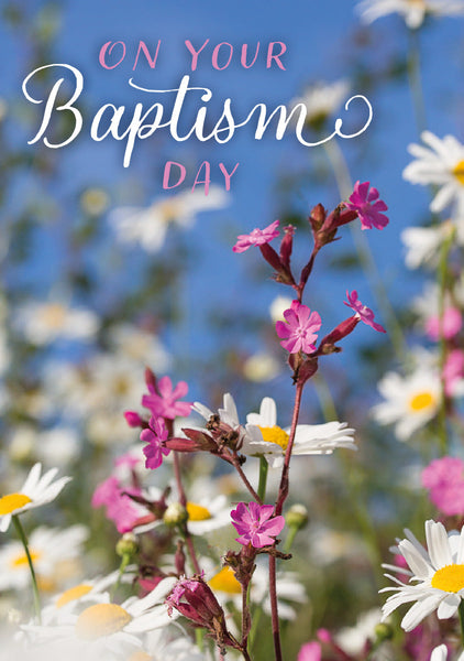 Baptism Card - Daisies  (Order in 6)