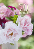 Age 70 Card - Roses and Carnations  (Order in 6)