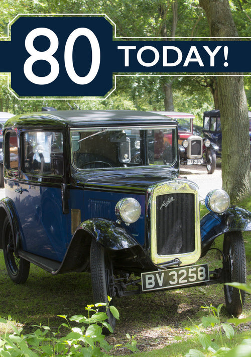 Age 80 Card - Vintage Car  (Order in 6)