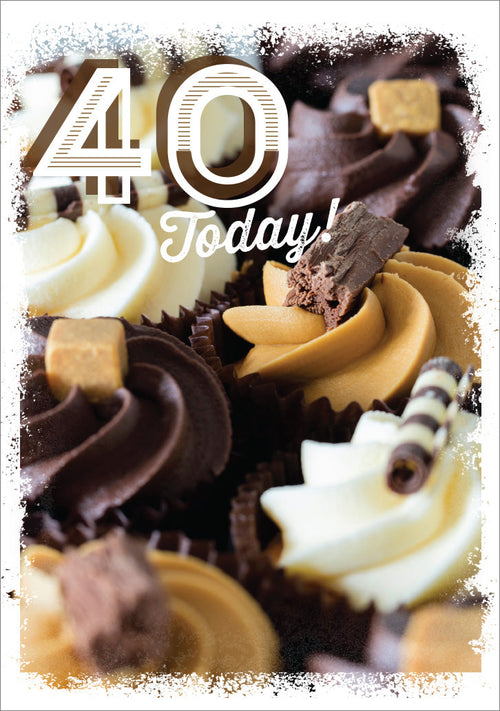 Age 40 Card - Cupcakes  (Order in 6)