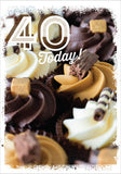 Age 40 Card - Cupcakes  (Order in 6)