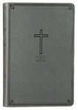 NKJV Value Thinline Bible Large Print Charcoal (Red Letter Edition)