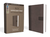 NIV, Super Giant Print Reference Bible (Font Size: 16.5-point), Leathersoft, Gray, Red Letter, Comfort Print