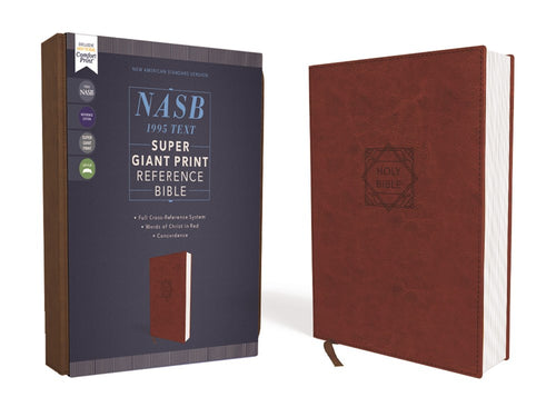 NASB Super Giant Print Reference Bible Brown 1995 Text (Red Letter Edition)