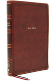 NKJV Holy Bible, Giant Print Thinline Bible, Brown Leathersoft, Thumb Indexed, Red Letter, Comfort Print: New King James Version : New King James Version