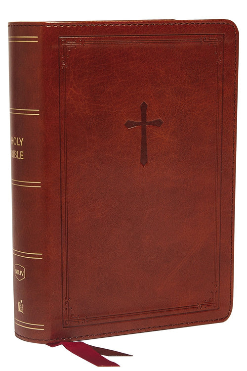 NKJV, End-of-Verse Reference Bible, Compact, Leathersoft, Brown, Red Letter, Comfort Print : Holy Bible, New King James Version