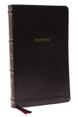 NKJV, Thinline Bible, Leathersoft, Black, Red Letter, Comfort Print:  Holy Bible, New King James Version