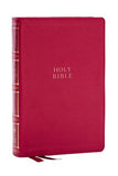 NKJV, Compact Center-Column Reference Bible, Dark Rose Leathersoft, Red Letter, Comfort Print