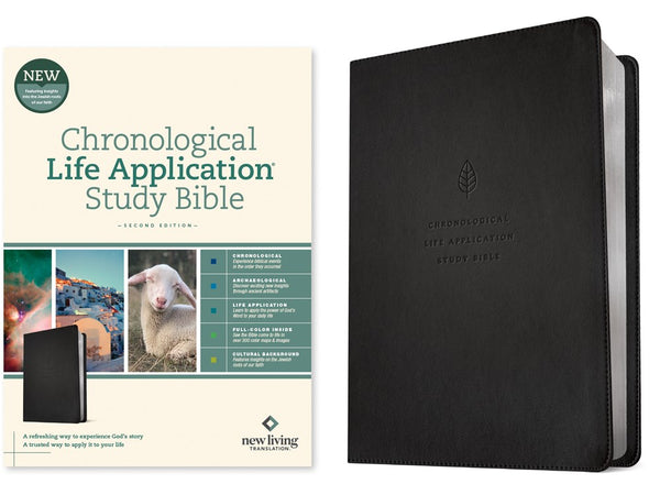 NLT Chronological Life Application Study Bible, Second Edition (LeatherLike, Ebony Leaf)