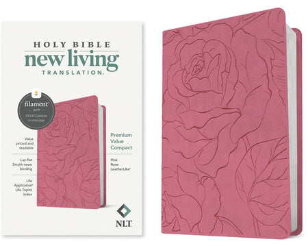 NLT Large Print Premium Value Thinline Bible, Filament-Enabled Edition (LeatherLike, Garden Pink)