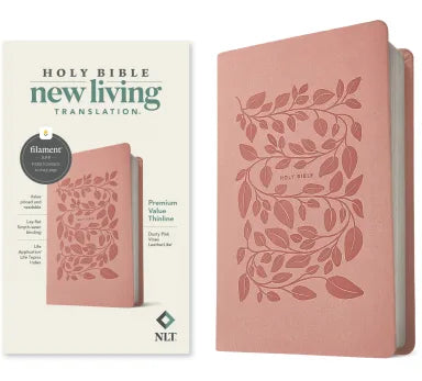 NLT Premium Value Thinline Bible, Filament-Enabled Edition, Dusty Pink Vines