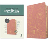 NLT Large Print Thinline Center-Column Reference Bible, Filament Enabled (LeatherLike, Pink Gold Floral, Indexed, Red Letter)  (Large type / large print)