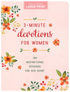 3-Minute Devotions for Women Large Print : 180 Inspirational Readings for Her Heart