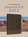 Simplified KJV Bible Deluxe Edition (Two-Tone Brown Stitched Cross)