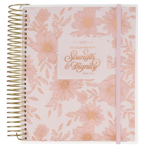 2027 Strength and Dignity 18-Month Spiral Planner with Elastic Closure - Proverbs 31:25