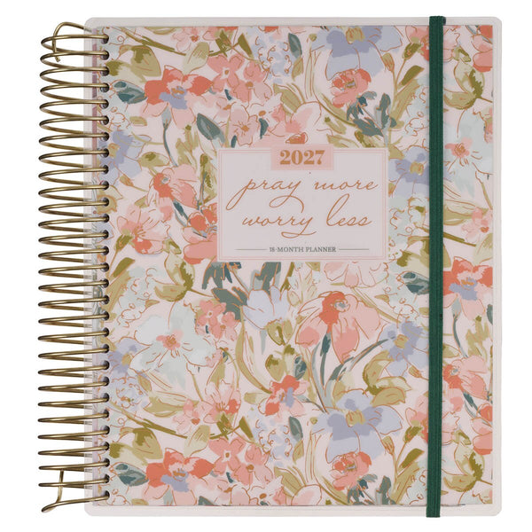 2027 Pray More Worry Less 18-Month Spiral Planner w Closure