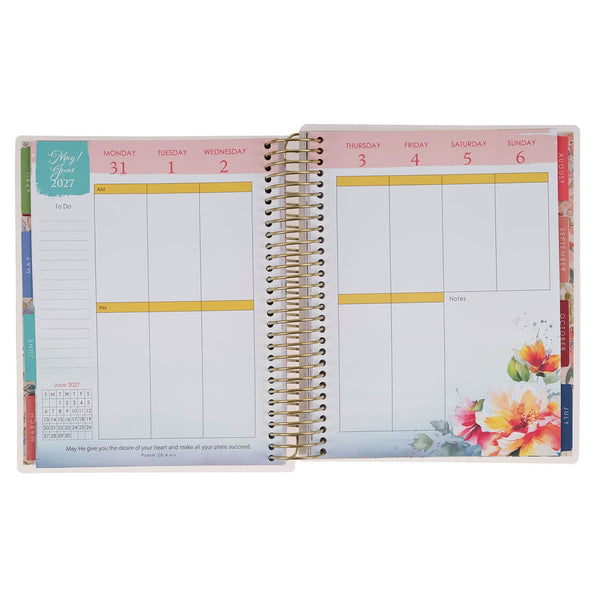 2027 Pray More Worry Less 18-Month Spiral Planner w Closure