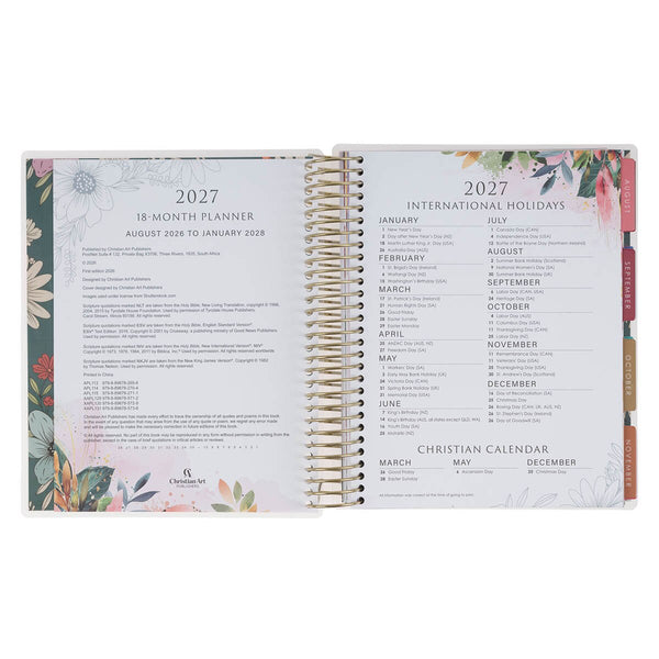 2027 Be Still and Know 18-Month Planner with Elastic Closure - Psalm 46:10