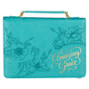 Amazing Grace Floral Teal Faux Leather Fashion Bible Cover