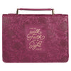 Walk by Faith Ruby Red Faux Leather Fashion Bible Cover - 2 Corinthians 5:7