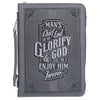 Glorify God Gray Faux Leather Classic Bible Cover