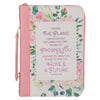 Plans Pink Bouquet Faux Leather Fashion Bible Cover - Jeremiah 29:11