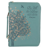 Be Still and Know Teal Faux Leather Fashion Bible Cover - Psalm 46:10