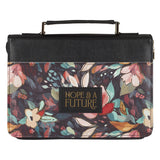 Hope and a Future Botanical Midnight Faux Leather Fashion Bible Cover - Jeremiah 29:11