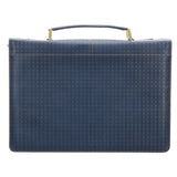 The Plans Modern Blue Grid Faux Leather Bible Cover - Jeremiah 29:11