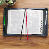 The Plans Modern Blue Grid Faux Leather Bible Cover - Jeremiah 29:11