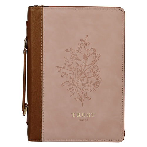 Trust Mottled Blush Faux Leather Fashion Bible Cover - Proverbs 3:5