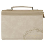 Amazing Grace Taupe Crown of Thorns Faux Leather Fashion Bible Cover - Isaiah 53:5