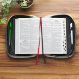 He Restores My Soul Gray Faux Leather Fashion Bible Cover - Psalm 23:3