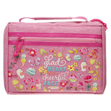 Glad Heart Cheerful Face Pink Fashion Bible Cover - Proverbs 15:13 - KI Gifts Christian Supplies