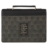 I Know the Plans Black Floral Faux Leather Fashion Bible Cover - Jeremiah 29:11