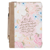 Thoughts I Think Towards You Pink Floral Bible Cover Jer29:11