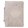 Trust in the Lord Taupe Faux Leather Fashion Bible Cover - Proverbs 3:5