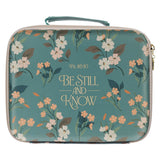 Be Still and Know Teal Two-fold Organizer Bible Case - Psalm 46:10 - KI Gifts Christian Supplies